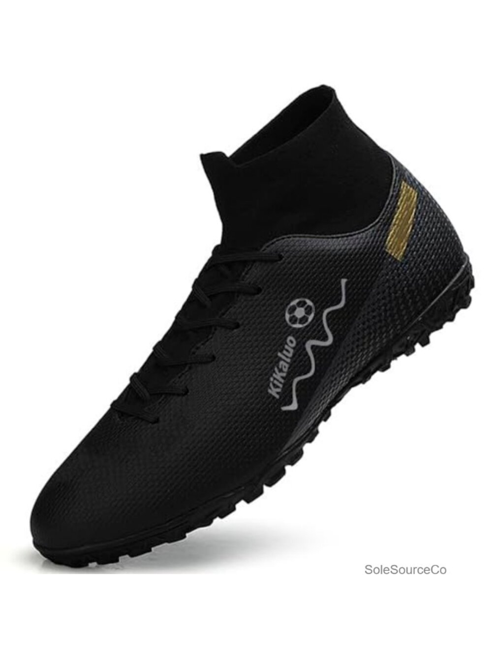 Men's Soccer Cleats High-Top Lace-Up Athletic Spikes Non-Slip Turf Shoes